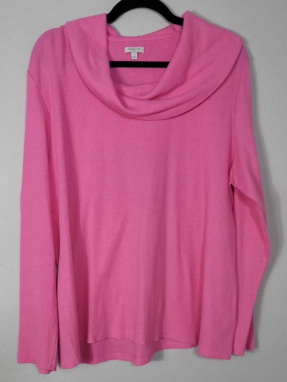 Talbots Waffle Knit Cowl Neck Sweater Size XL Cozy